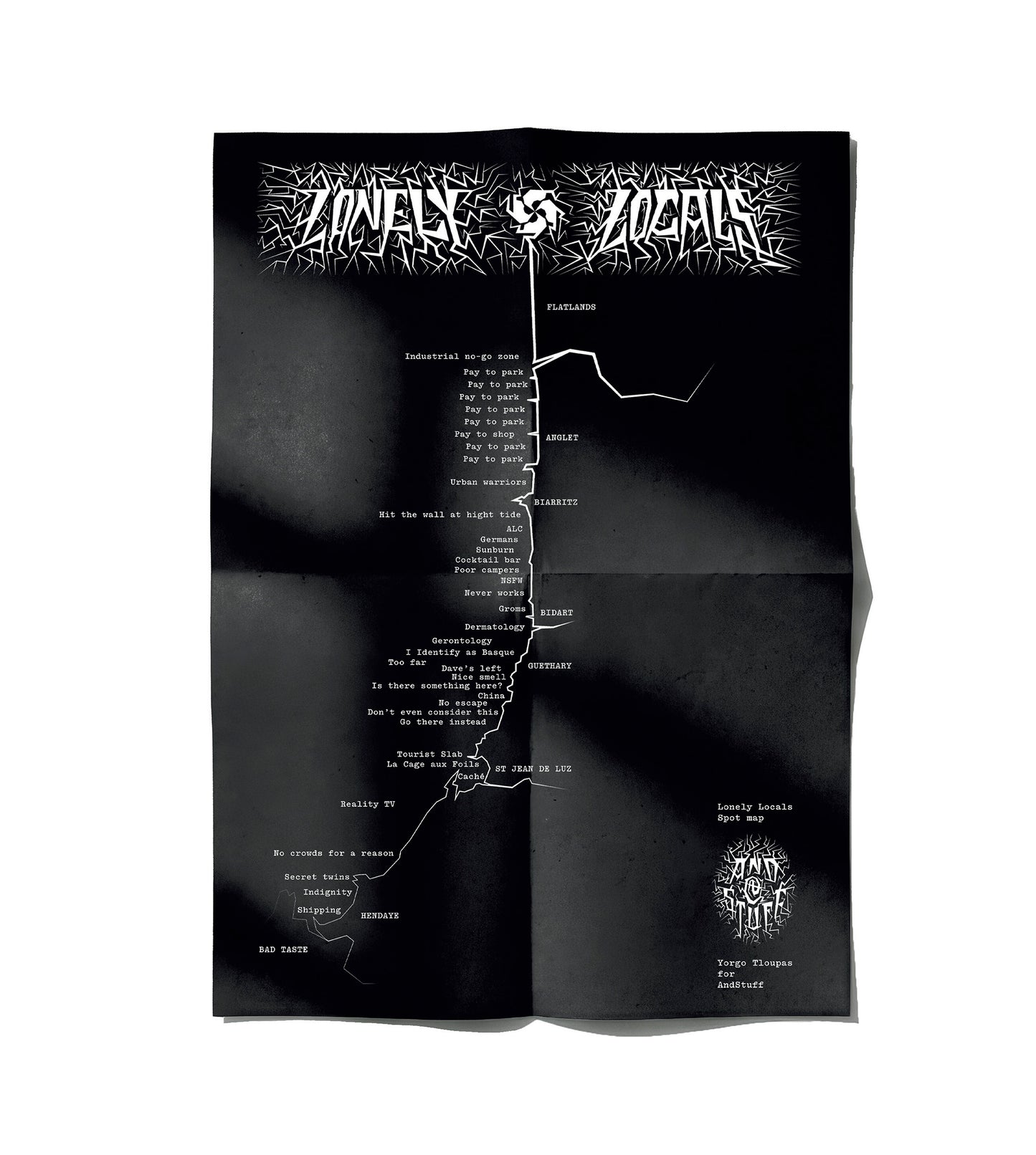 MAP, LONELY LOCALS BY YORGO TLOUPAS