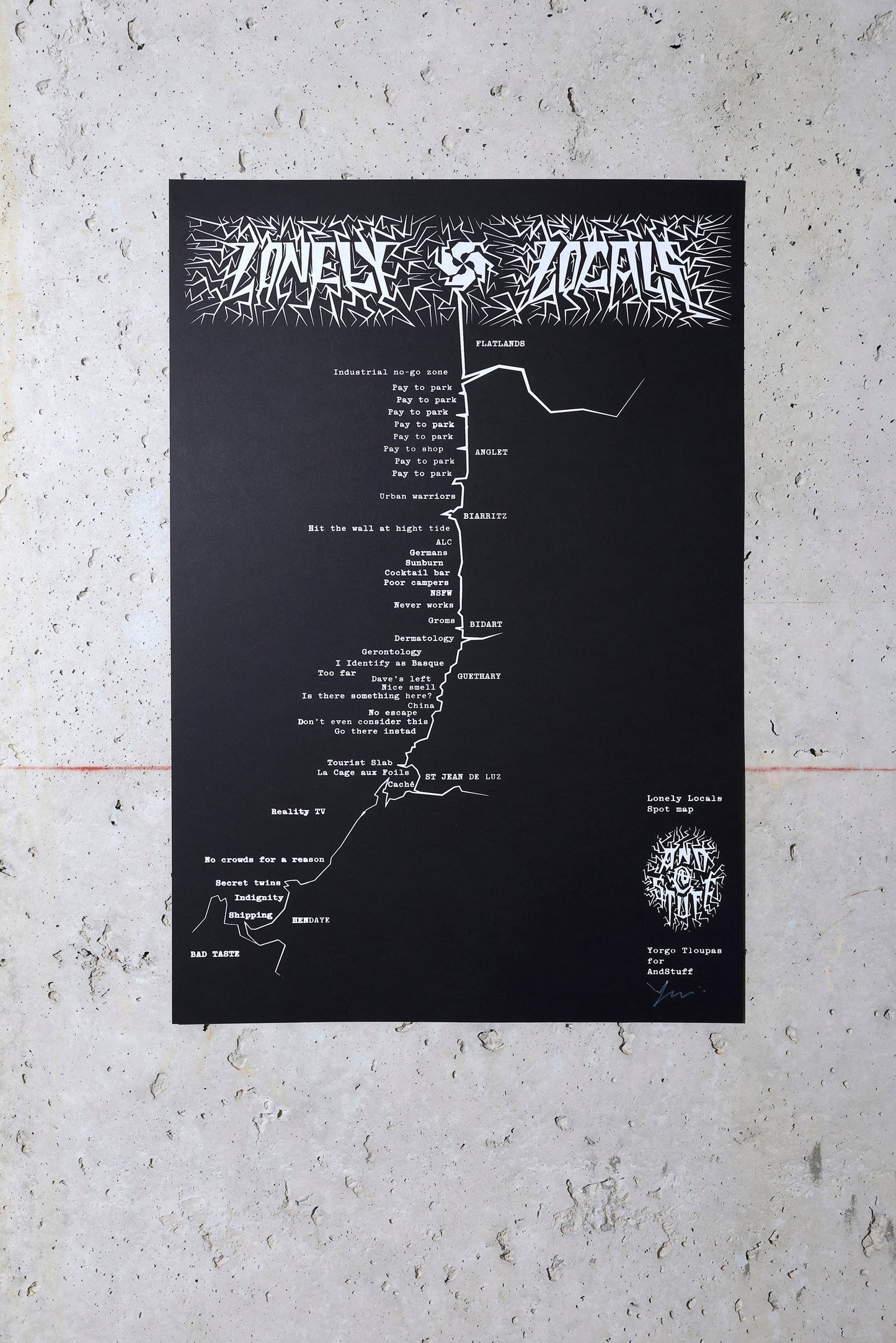 MAP, LONELY LOCALS BY YORGO TLOUPAS